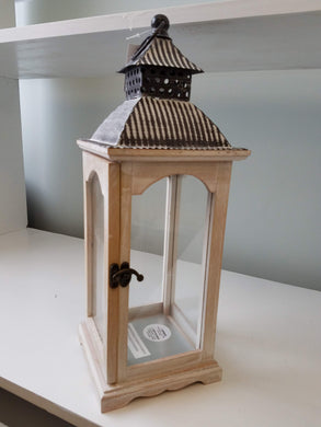 Brushed White Wooden Lantern