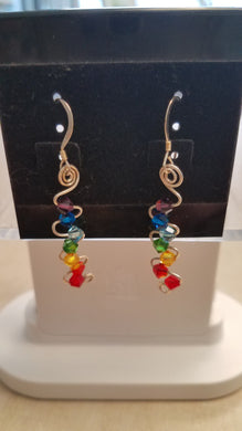 Rainbow Swirls Earrings by Lasca Kisslinger