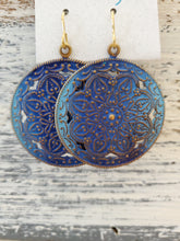 Load image into Gallery viewer, Blue Medallion Earrings by LuLilly