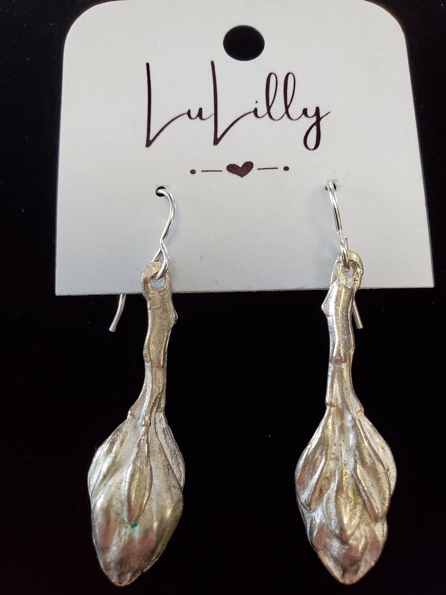 Silver Leaf Drop Earrings