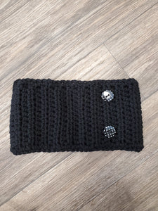 Headband - Black with Buttons