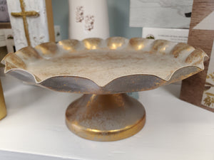 Fluted Gold Metal Tray