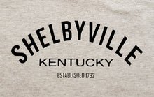 Load image into Gallery viewer, Curved Design Shelbyville Ky Short Sleeve T-Shirt - Choose colors!