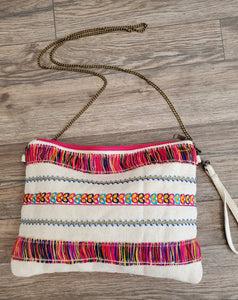 Vibrant Stripes Crossbody Bag / Wristlet