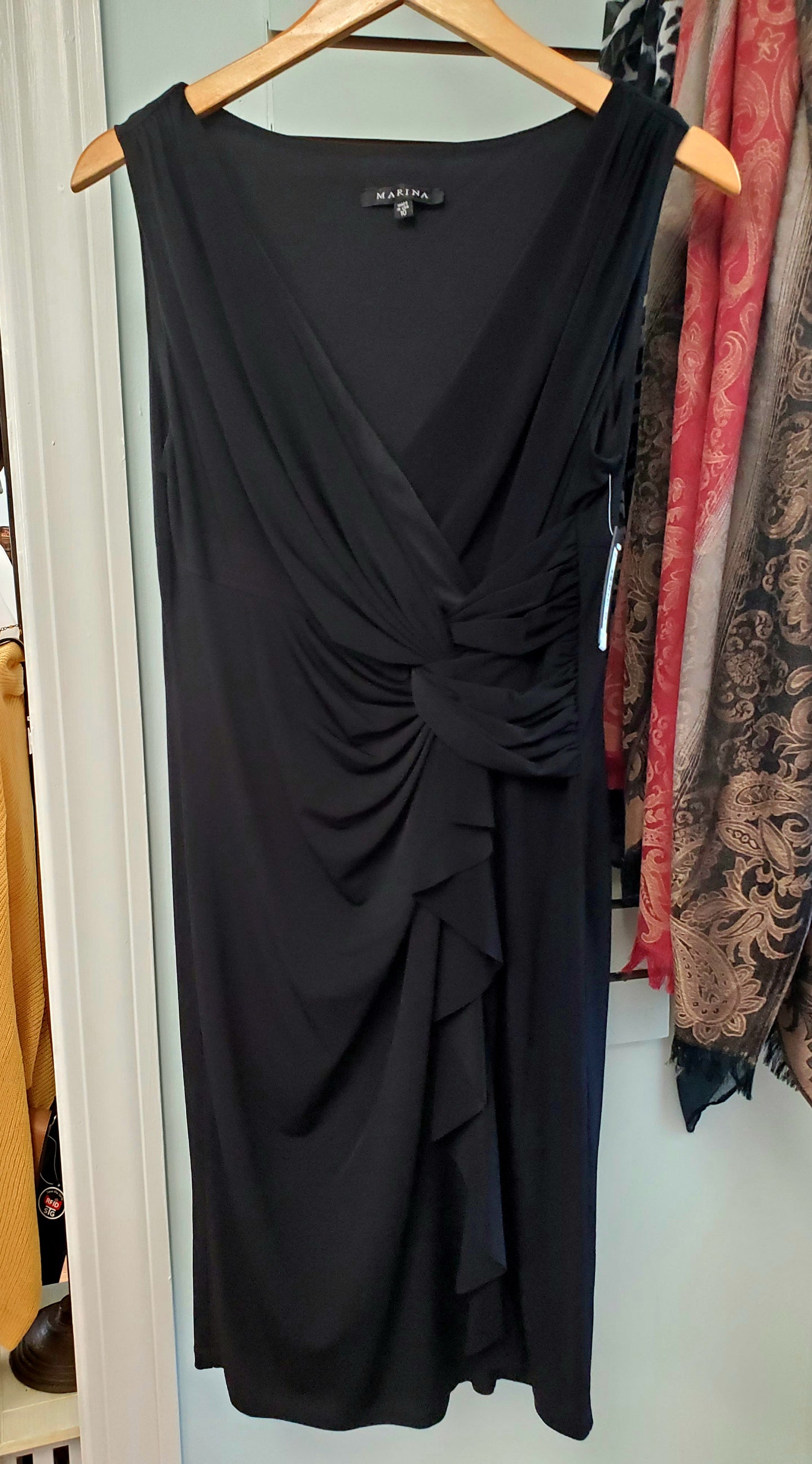 Black Mock Wrap Dress - Size 10 only