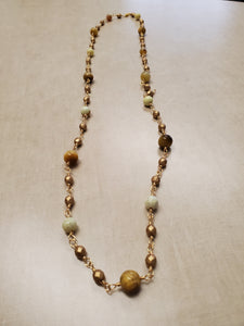 Yellow and Gold Beaded Necklace