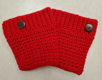 Bootcuffs  - Red w/ Buttons