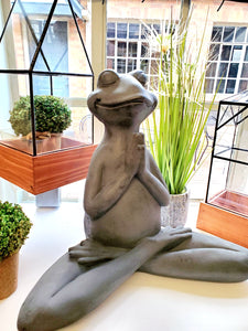 Yoga Praying Frog Statue