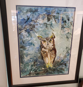 "Nite Owl" Watercolor Painting