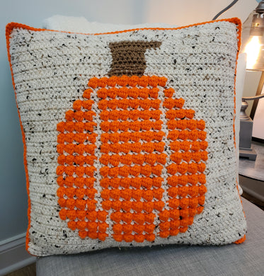 Crocheted Pumpkin Pillow