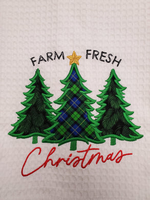 Holiday Embroidered Tea Towels - Choose Designs