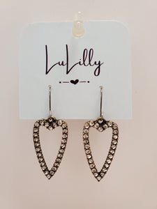 Diamond Studded Heart Earrings by LuLilly