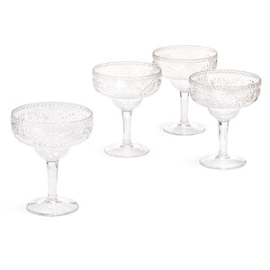 Acrylic Margarita Glasses with Swirl Design
