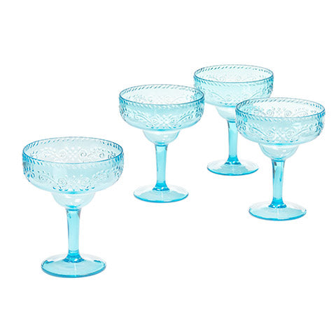 Acrylic Margarita Glasses with Swirl Design
