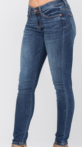 Judy Blue Mid Rise Skinny Blue Jeans