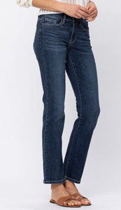 Judy Blue Midrise Straight Leg Denim Jeans