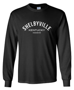"Shelbyville, KY" Long Sleeve Curved - Choose Color