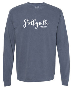 "Shelbyville, KY" Vintage Wash Script - Choose Color