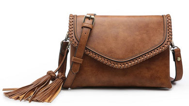 Whipstitch Flap Crossbody Purse