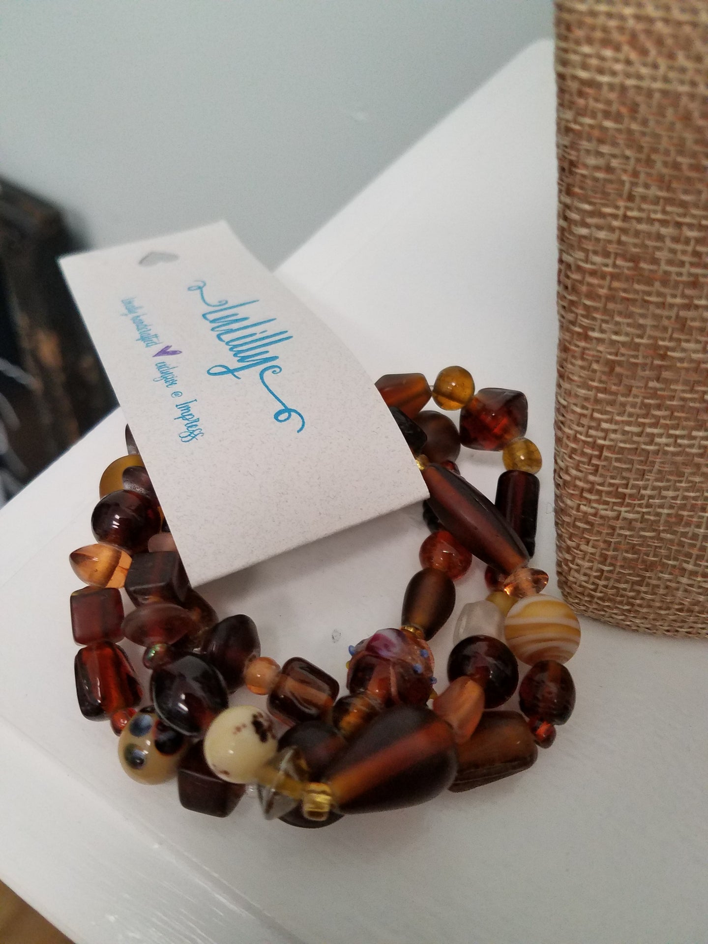 Brown Mix of Glass Beads Bracelet