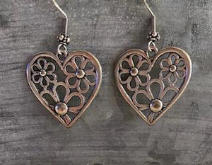 Floral Heart Earrings by LuLilly