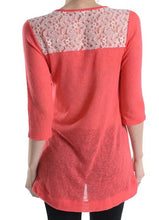 Load image into Gallery viewer, Peach Top w/ Lace Accent