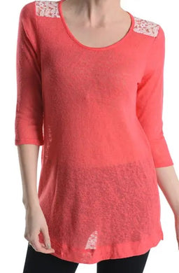 Peach Top w/ Lace Accent