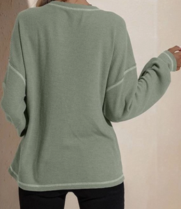 Round Neck Long Sleeve Pullover - Choose Colors