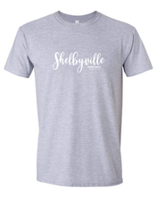 Load image into Gallery viewer, Script Design Shelbyville Ky Short Sleeve T-Shirt - Choose colors!