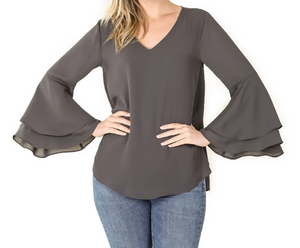 Double Layer Bell Sleeve Top