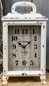 Cream Distressed Metal Clock