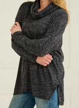 Load image into Gallery viewer, Charcoal Cowl Neck Sweater