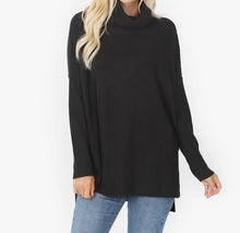 Load image into Gallery viewer, Cowl Neck Brushed Thermal Waffle Sweater - Choose Colors