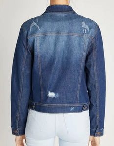 Blue Jean Slightly Distressed Denim Jacket