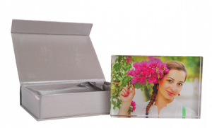 Custom Glass Photo Block w/ Gift Box