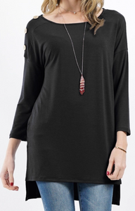 Tunic w/ Shoulder Buttons - Choose Color