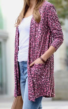 Load image into Gallery viewer, Pink Leopard Open Cardigan