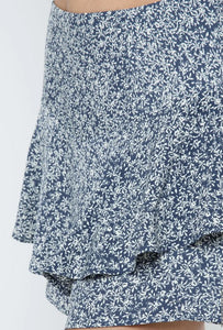 Ruffle Zip Up Flare Skort