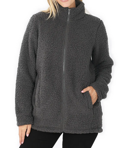 Soft Sherpa Zipper Jacket - Choose Color