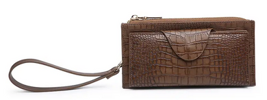 Croc Wallet w/ Snap and Zipper