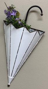 Cream Distressed Metal Umbrella