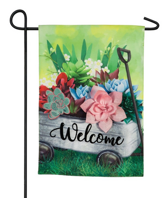 Wagon w/ Succulents Garden Flag - 2D!