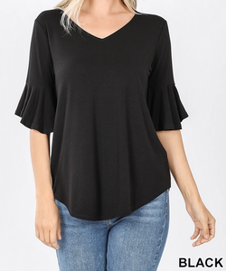 Waterfall Sleeve Top PLUS SIZES - Choose Color